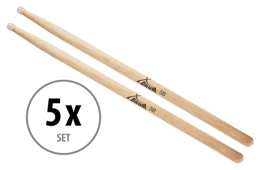 Produktbild von 5 Paar XDrum Schlagzeug Sticks 5B Nylon Tip
