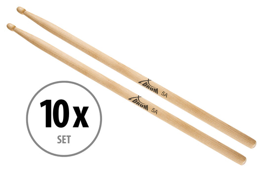 Produktbild von 10 Paar XDrum Schlagzeug Sticks 5A Wood Tip