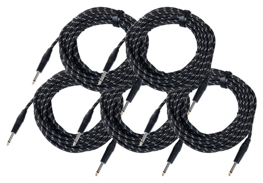 Produktbild von Pronomic Stage INST-10T Instrumentenkabel Klinke 10m Textil 5x Set