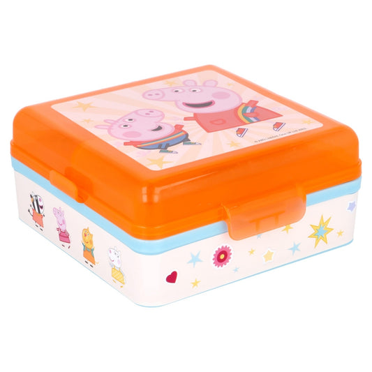 Peppa Pig Wutz quadratische Sandwich Box mit mehreren Fächern