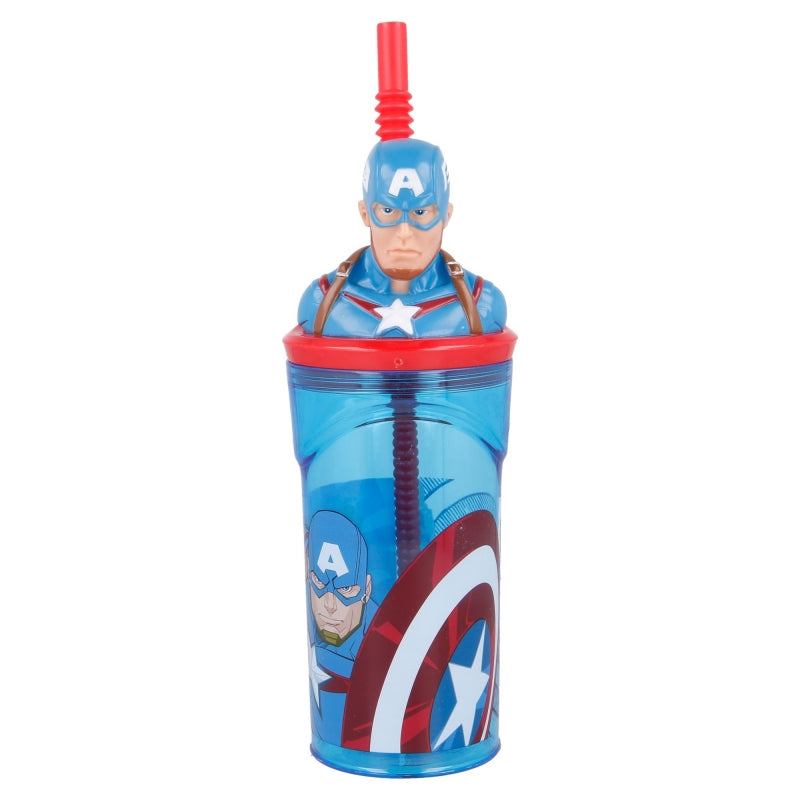 Marvel Captain America D Trinkbecher mit Strohhalm ml