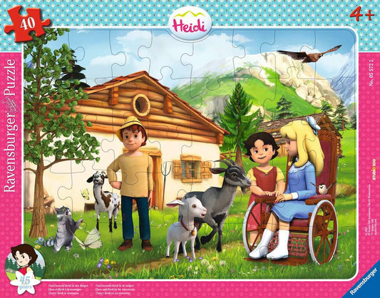 Clara besucht Heidi in den Bergen Rahmenpuzzle