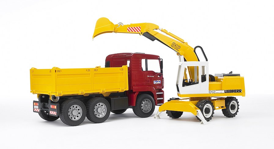 Bruder MAN TGA Liebherr Bagger