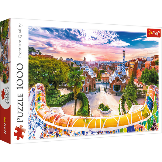 Sonnenuntergang in Barcelona Spanien Puzzle