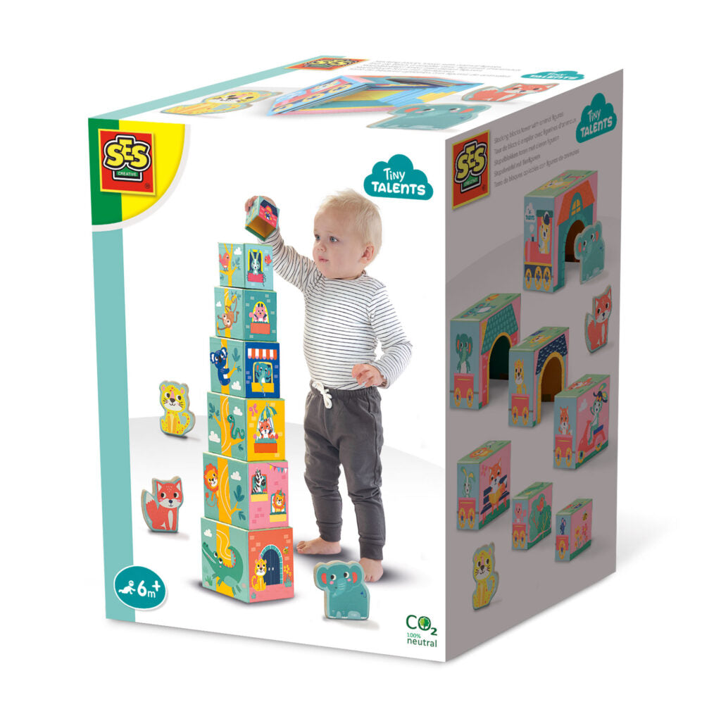 SES Stapelwürfel Tierfiguren