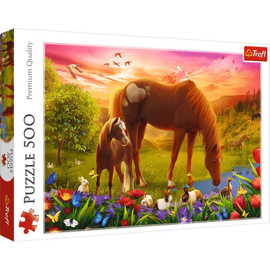 Pferde auf der Wiese Puzzle