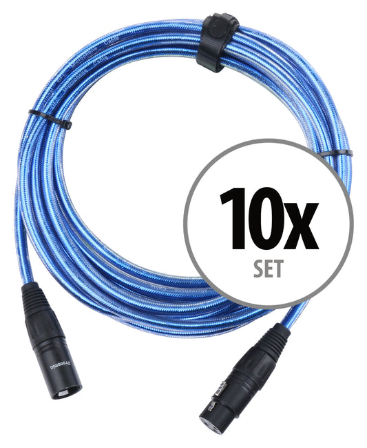 Produktbild von Pronomic Stage XFXM-Blue-5 Mikrofonkabel XLR 5 m Metallic Blue 10er Set