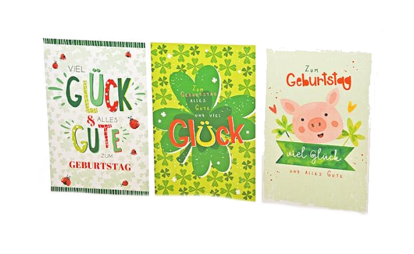 Geburtstagskarte Glueck Stueck Motive