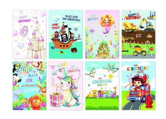 Kinder Geburtstagskarte geprägt sortiert