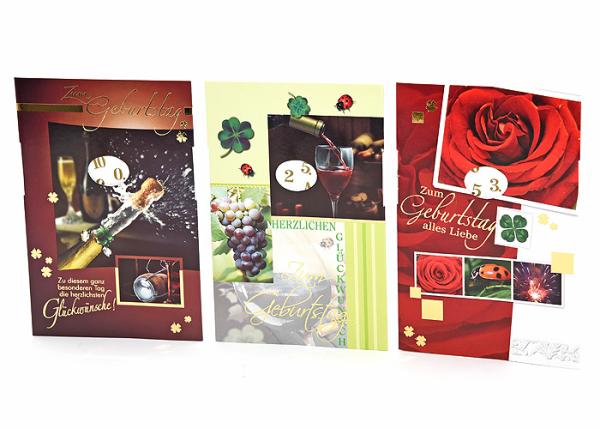 Drehzahlkarte geprägt Blumen sortiert