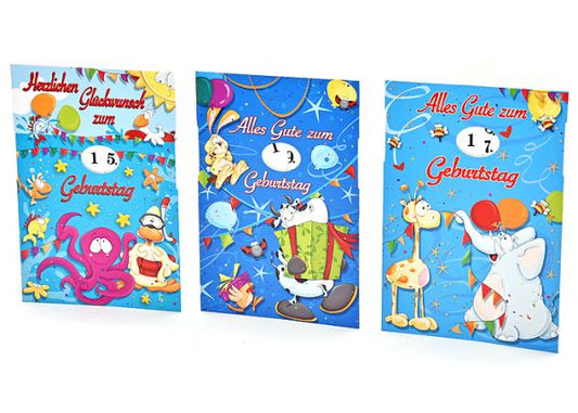 DrehzahlGeburtstagskarte für Kinder sortiert