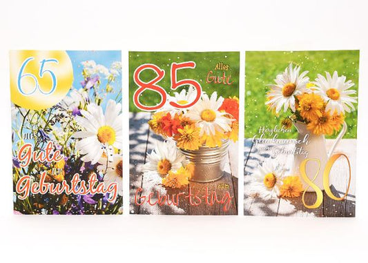 Zahlengeburtstagskarte Jahre sortiert