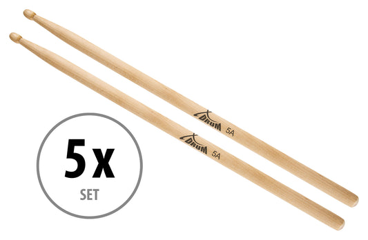 Produktbild von 5 Paar XDrum Schlagzeug Sticks 5A Wood Tip