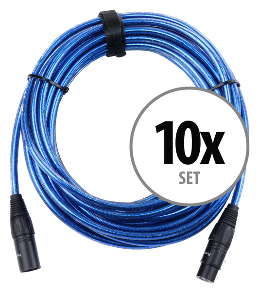 Produktbild von Pronomic Stage XFXM-Blue-10 Mikrofonkabel XLR 10 m Metallic Blue 10er Set