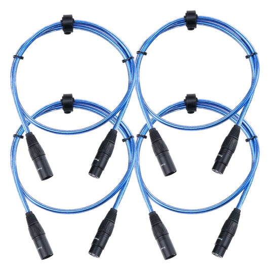 Produktbild von Pronomic Stage XFXM-Blue-1 Mikrofonkabel XLR 1 m Metallic Blue 4x Set