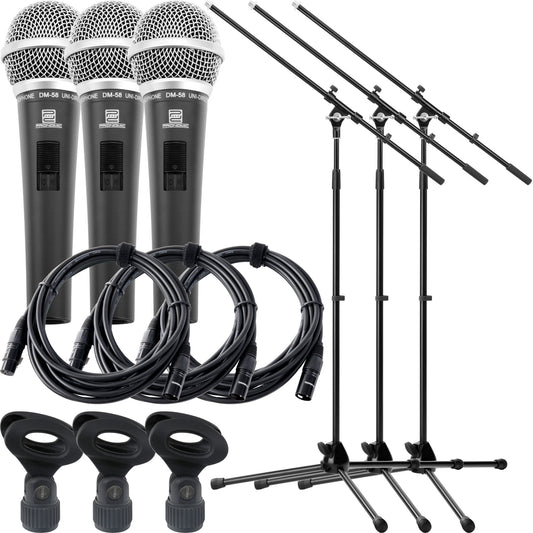 Produktbild von Pronomic DM-58 Vocal Mikrofon 3x Starter Set