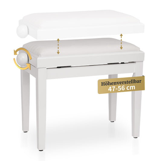 Produktbild von Classic Cantabile Pianobank Weiß Hochglanz