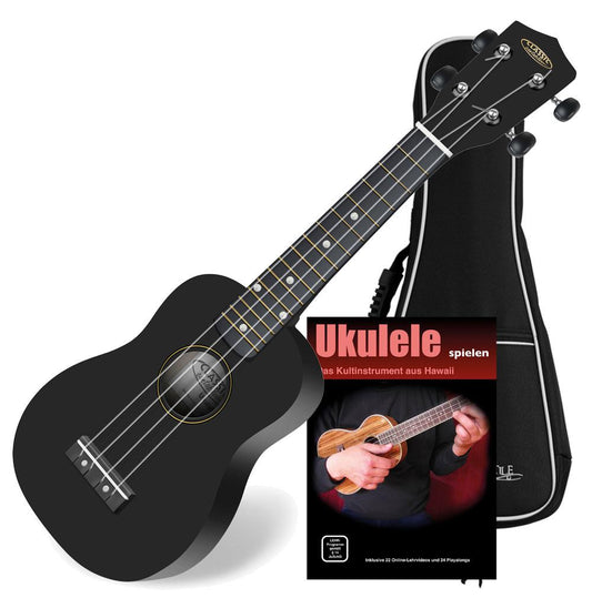 Produktbild von Classic Cantabile US-100 BK Sopran-Ukulele Schwarz Set inkl. Tasche + Lernheft
