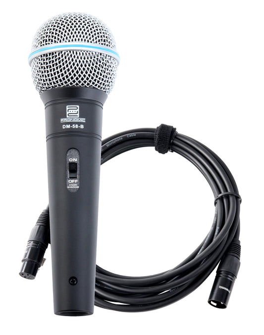 Produktbild von Pronomic DM-58-B Vocal Mikrofon mit Schalter SET inkl. 5m XLR Kabel