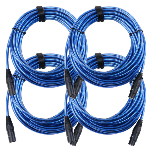 Produktbild von Pronomic Stage XFXM-Blue-10 Mikrofonkabel XLR 10 m Metallic Blue 4er Set