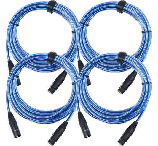 Produktbild von Pronomic Stage XFXM-Blue-5 Mikrofonkabel XLR 5 m Metallic Blue 4x Set
