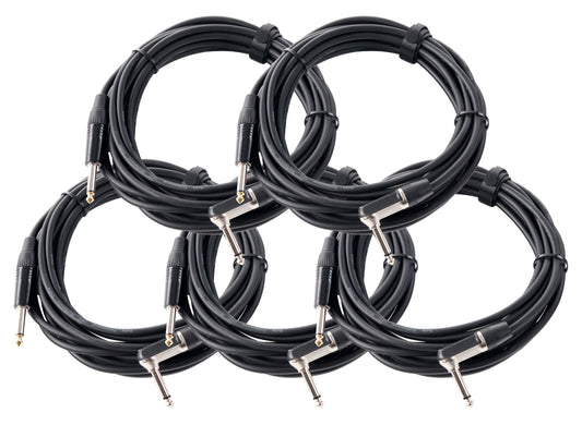 Produktbild von Pronomic Stage INST-A-6 Instrumentenkabel Winkelstecker 6 m schwarz 5x Set