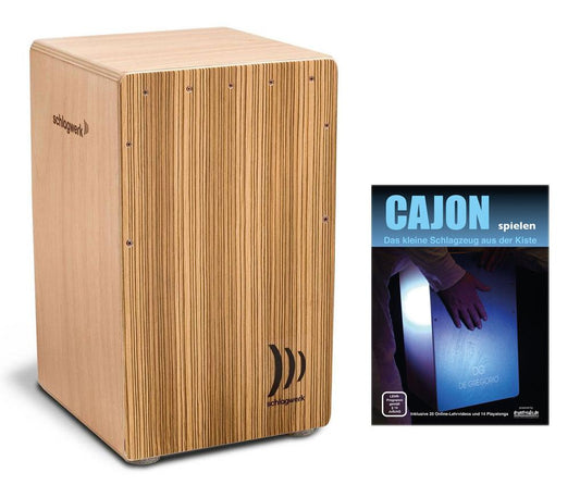Produktbild von Schlagwerk CP4011 Cajon la Perú Zebrano Set inkl. Cajonschule