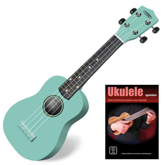 Produktbild von Classic Cantabile US-100 TQ Sopran-Ukulele Türkis Set inkl. Lernheft