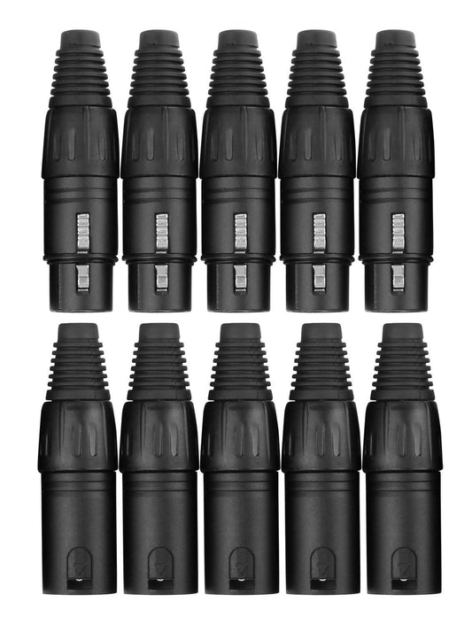 Produktbild von Pronomic XFXMPLUG Black XLR Stecker female/male - 2x 5er Pack