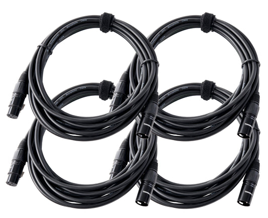 Produktbild von Pronomic Stage XFXM-5 Mikrofonkabel XLR 5 m Schwarz 4er Set