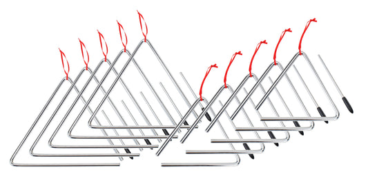 Produktbild von XDrum Triangel Starter SET 5 Stück klein 15cm + 5 Stück groß 25cm inkl. Schlägel