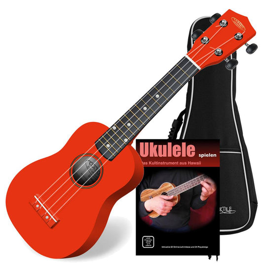 Produktbild von Classic Cantabile US-100 RD Sopran-Ukulele Rot Set inkl. Tasche + Lernheft