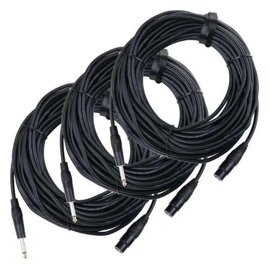 Produktbild von Pronomic Stage XFJ-20 Mikrofonkabel XLR/Klinke 20 m Schwarz 3er Set
