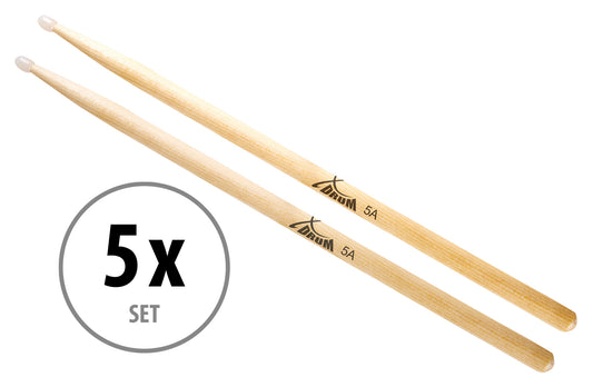 Produktbild von 5 Paar XDrum Schlagzeug Sticks 5A Nylon Tip