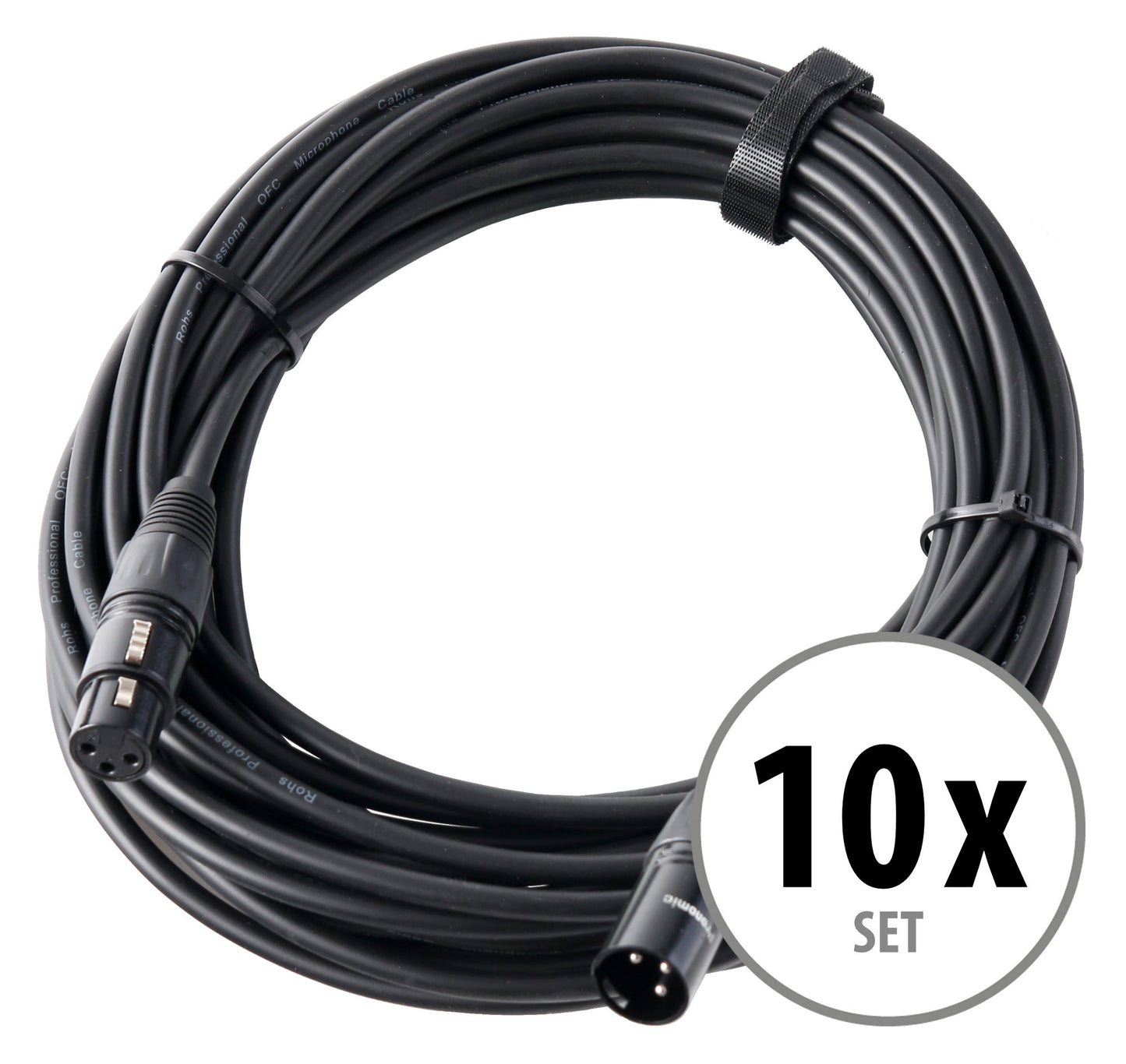 Produktbild von Pronomic Stage XFXM-10 Mikrofonkabel XLR 10 m Schwarz 10er Set