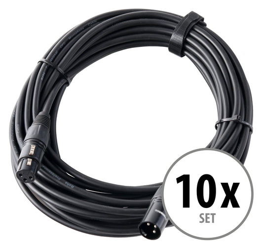 Produktbild von Pronomic Stage XFXM-10 Mikrofonkabel XLR 10 m Schwarz 10er Set