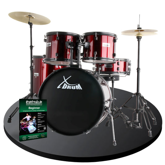 Produktbild von XDrum Rookie 20" Studio Schlagzeug Komplettset Ruby Red inkl. Schule