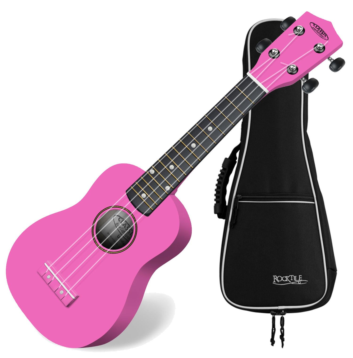 Produktbild von Classic Cantabile US-100 PK Sopran-Ukulele Pink Set inkl. Tasche
