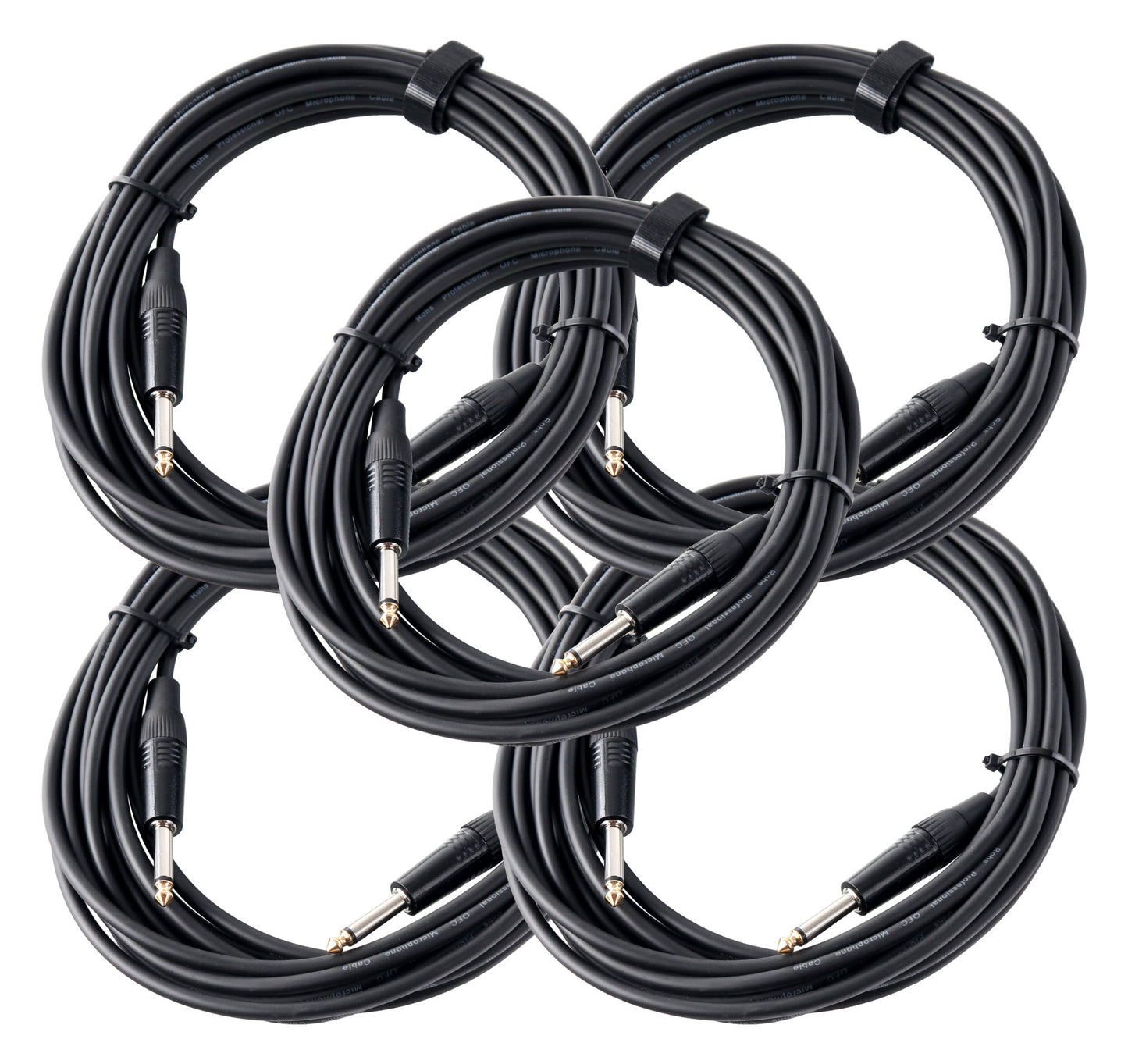 Produktbild von Pronomic Stage INST-6 Instrumentenkabel Klinke 6m schwarz 5x Set