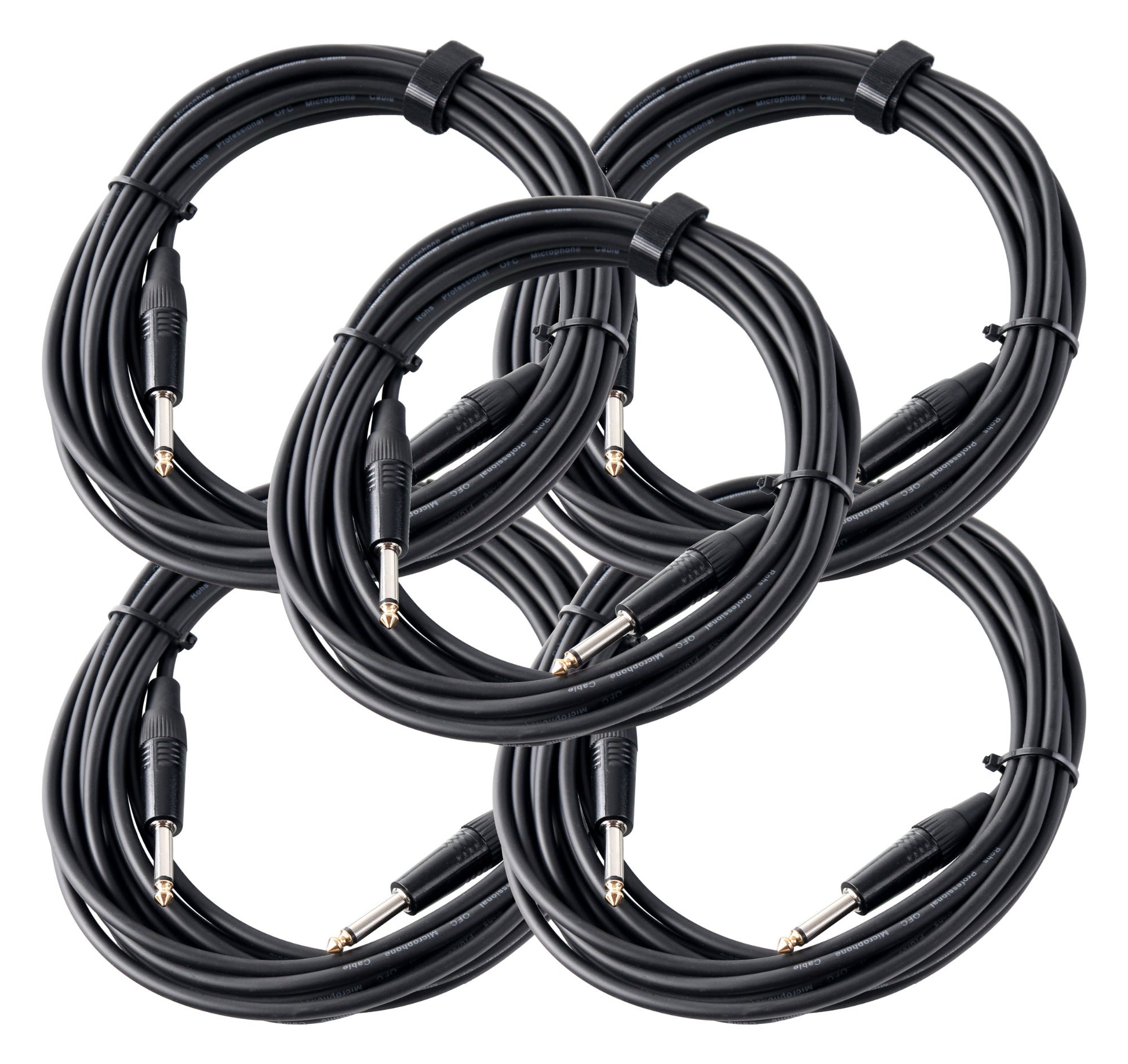 Produktbild von Pronomic Stage INST-6 Instrumentenkabel Klinke 6m schwarz 5x Set