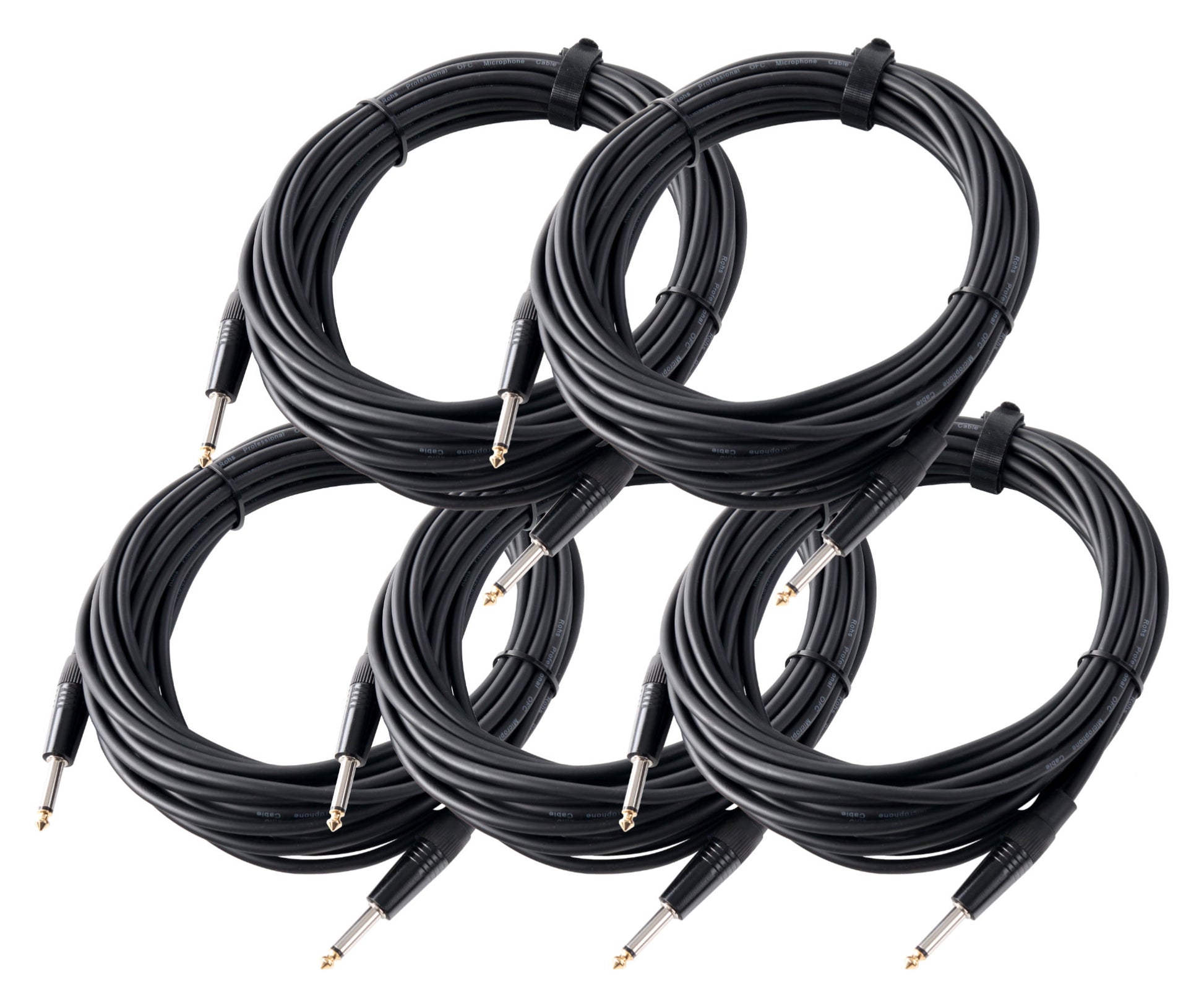 Produktbild von Pronomic Stage INST-10 Instrumentenkabel Klinke 10m schwarz 5x Set