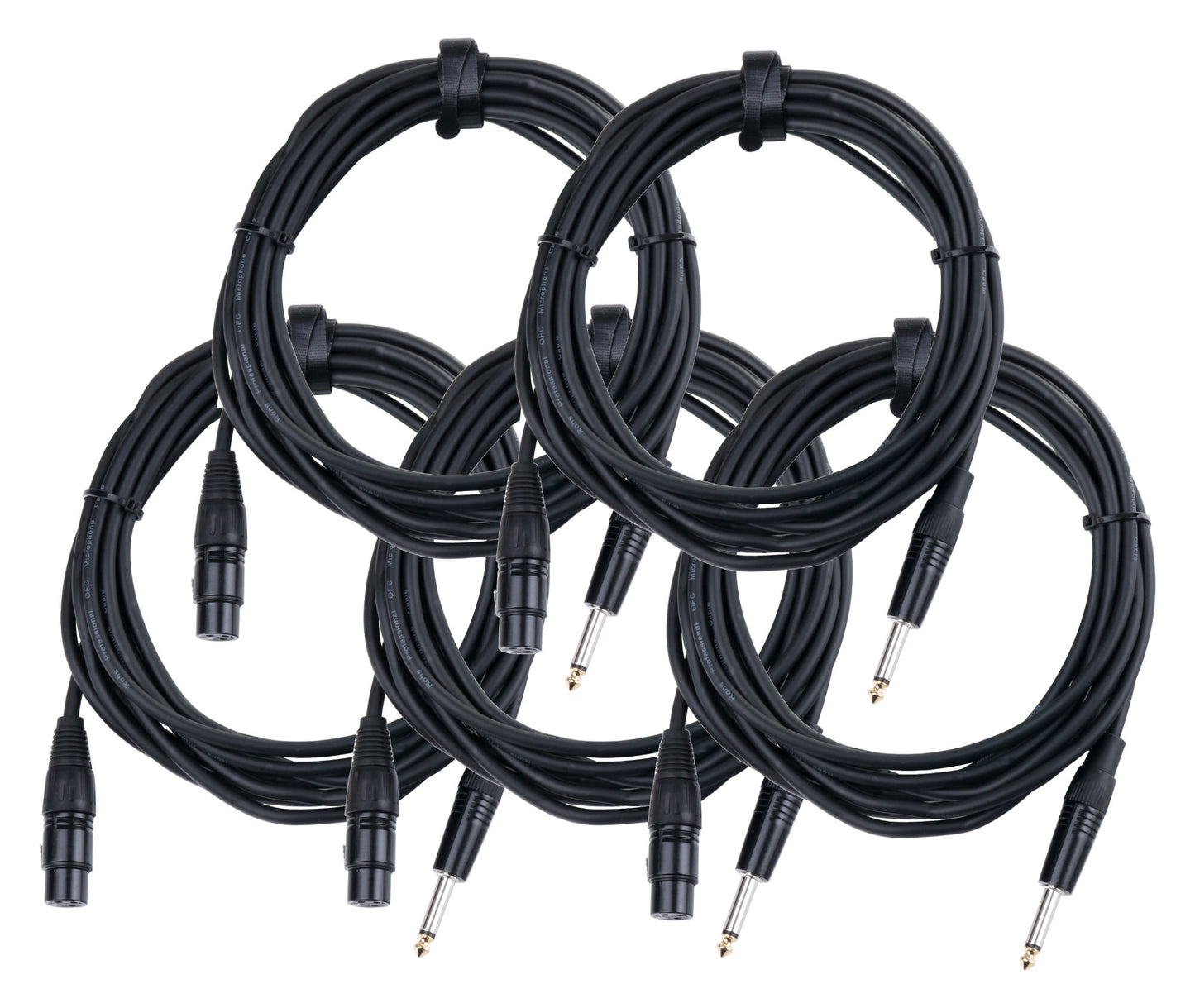 Produktbild von Pronomic Stage XFJ-5 Mikrofonkabel XLR/Klinke 5 m Schwarz 5er Set