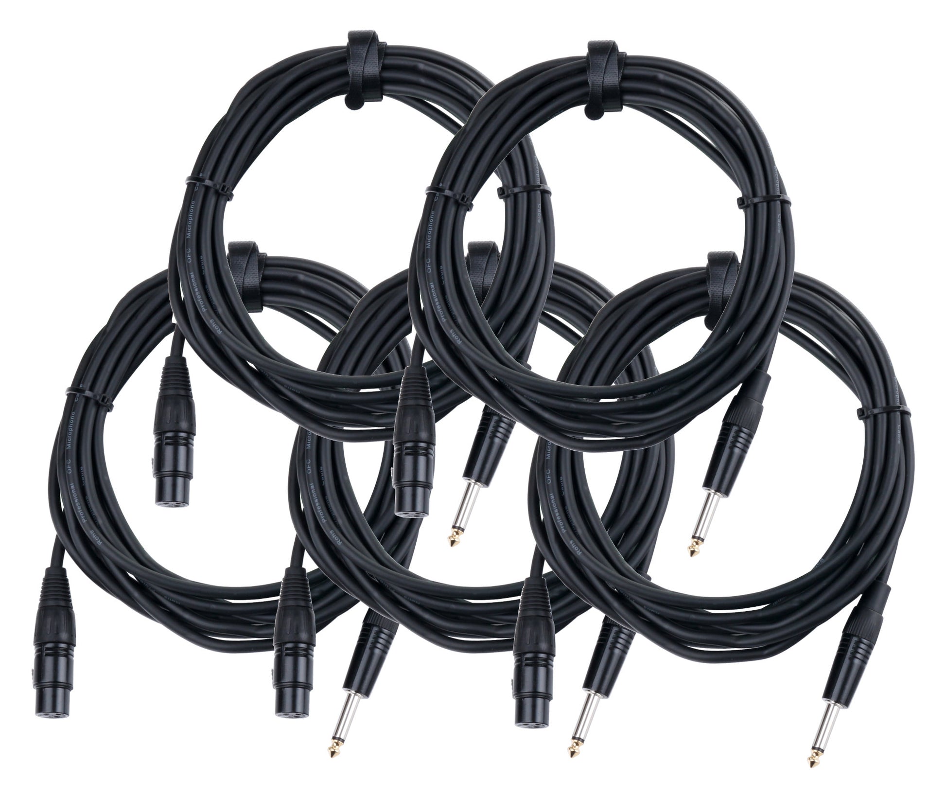 Produktbild von Pronomic Stage XFJ-5 Mikrofonkabel XLR/Klinke 5 m Schwarz 5er Set