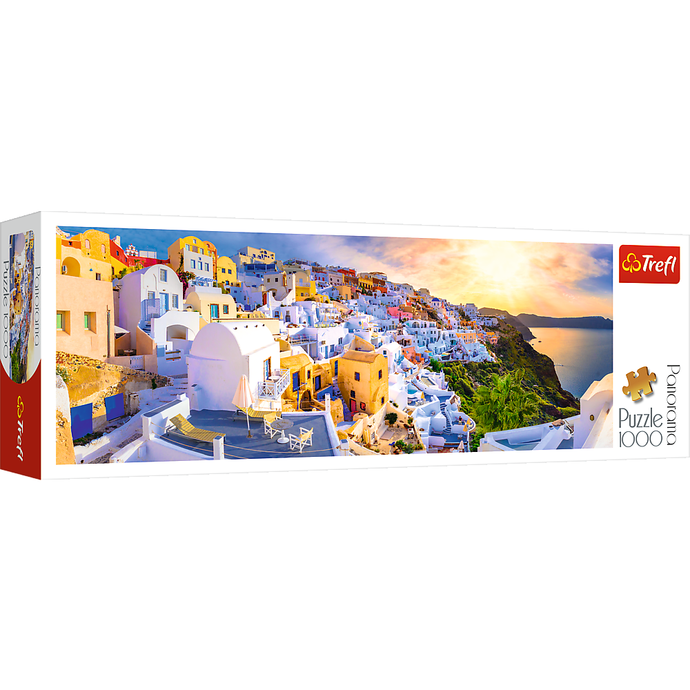 Sonnenuntergang in Santorini Griechenland Panorama Puzzle