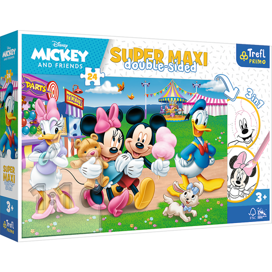 Disney Mickey Minnie Mouse Primo Super Maxi Puzzle und Malvorlage