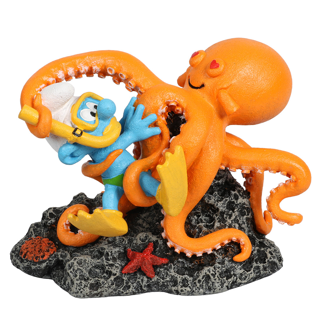 Taucherschlumpf mit Octopus Figur
