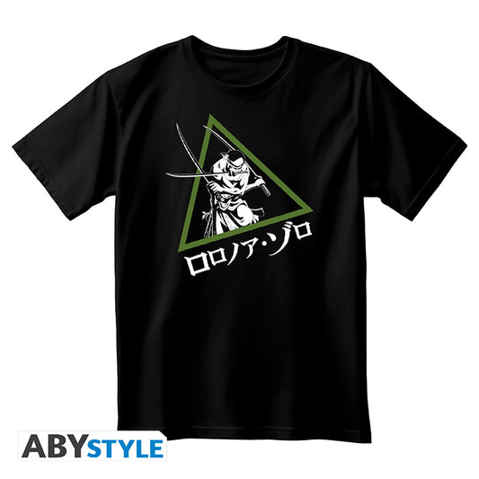 ONE PIECE Unisex blackTshirt Roronoa Zoro Medium