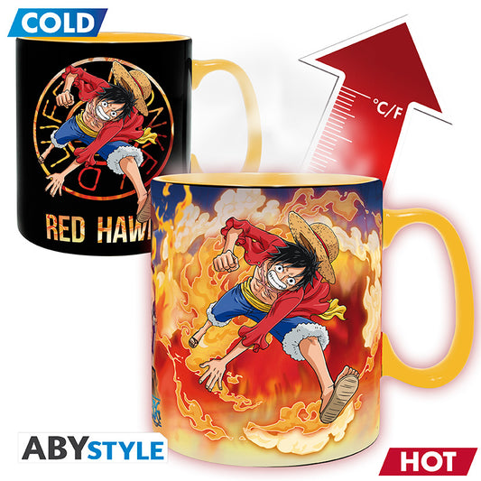 ONE PIECE Mug Heat Change Luffy Sabocardboard box