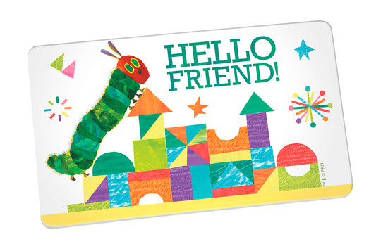 Raupe Nimmersatt Hello Friend on top Frühstücksbrettchen