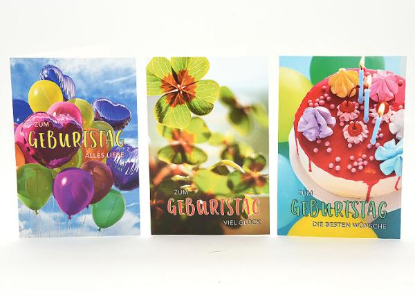 Geburtstagskarte bunt Stück Motive